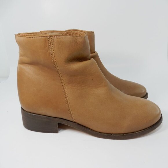 Beek Quail Slouchy Zip Bootie Size 8 Saddle Brown Leather Zipper Handmade NEW - Picture 5 of 16